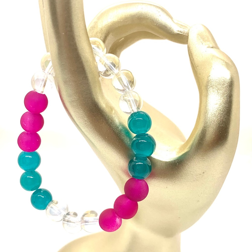 [Turn Up] Stretchy Elastic Glass Beaded Bracelet